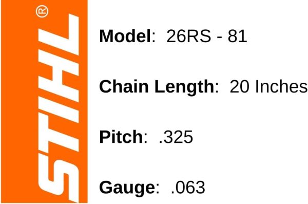 Stihl 26RS 81 Rapid Super Chainsaw Chain 3639 005 0081 - Image 4