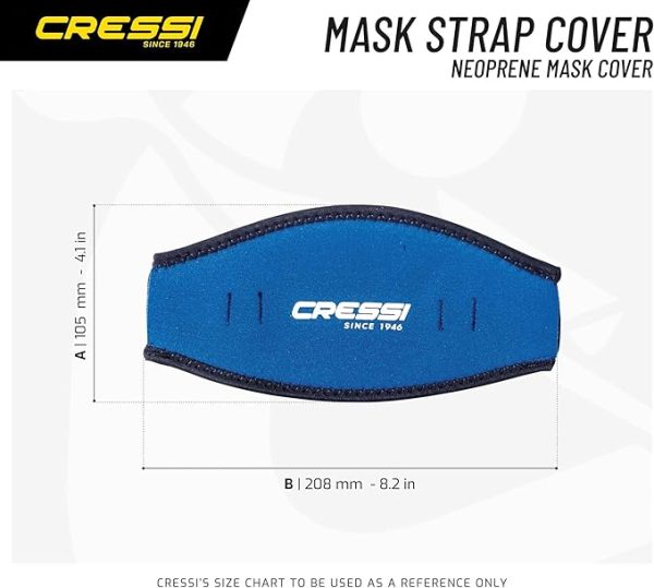 Cressi Neoprene Mask Strap Cover, Blue - Image 2