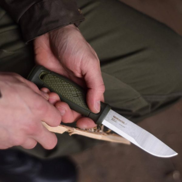 Morakniv Kansbol Stainless Steel Fixed-Blade Survival Knife With Sheath, Military Green, 4.3 Inch - Image 2
