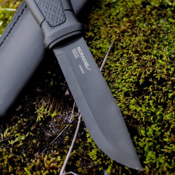 Morakniv Garberg Full Tang Fixed Blade Knife with Carbon Steel Blade with Survival Kit, Black, 4.3 Inch - Image 2