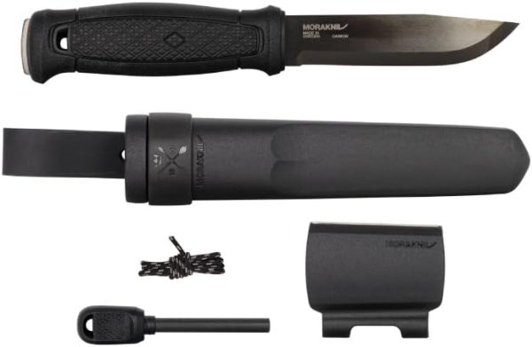 Morakniv Garberg Full Tang Fixed Blade Knife with Carbon Steel Blade with Survival Kit, Black, 4.3 Inch - Image 4