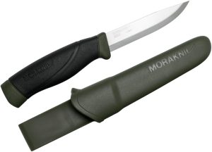Morakniv Companion Heavy-Duty Carbon Steel Fixed-Blade Knife with Sheath, 4.1 Inch