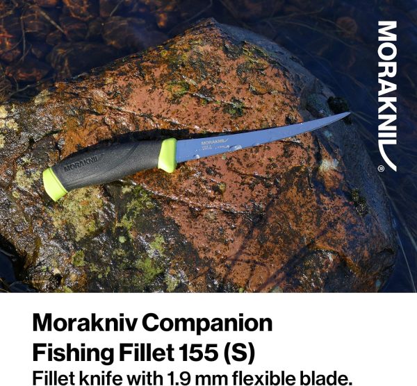 Morakniv Companion Stainless Steel Fish Fillet Knife with Sheath, Black/Yellow, 6.1 Inch - Image 4