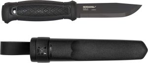 Morakniv Garberg Carbon Steel Full-Tang Fixed-Blade Survival Knife With Poly Sheath, Black, 4.3 Inch