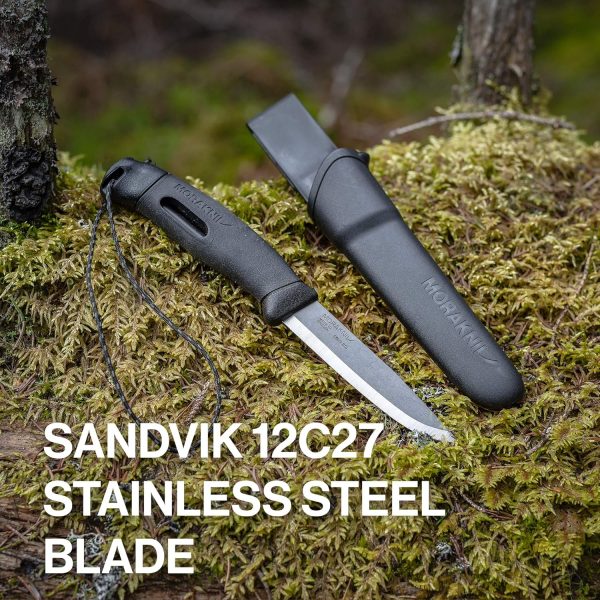 Morakniv Companion Spark Stainless Steel Fixed-Blade Knife With Sheath and Fire Starter, 3.9 Inch - Image 3