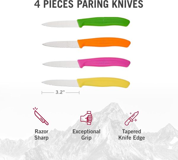 Victorinox 4-Piece Set of 3.25 Inch Swiss Classic Paring Knives - Image 3