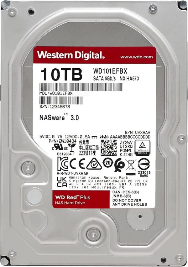 Western Digital 10TB WD Red Plus NAS Internal Hard Drive HDD - Image 2