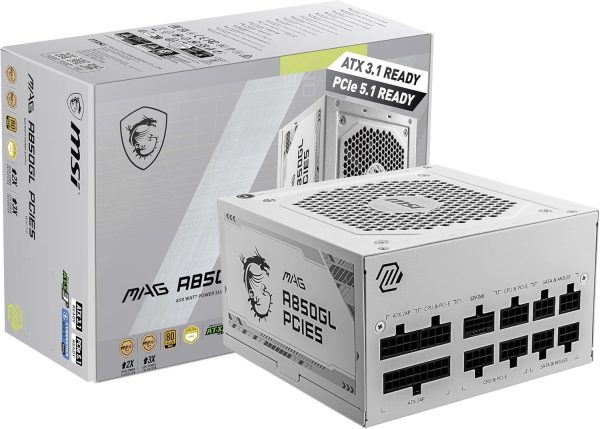MSI MAG 850W White Power Supply with a 10-Year Warranty