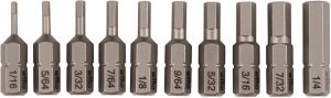Wiha 10-Piece Imperial Hex Bit Set