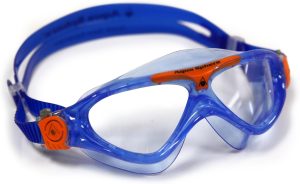 Aqua Sphere Vista Junior Swim Mask with Clear Lens, Lightblue/Orange