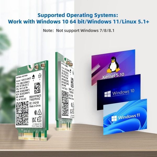 Intel AX210 Tri-Band Wi-Fi 6E Bluetooth 5.3 Network Card - Image 4