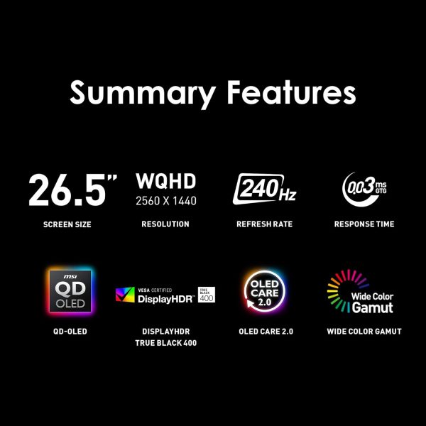 MSI MAG 27-inch QHD OLED Gaming Monitor - Image 2