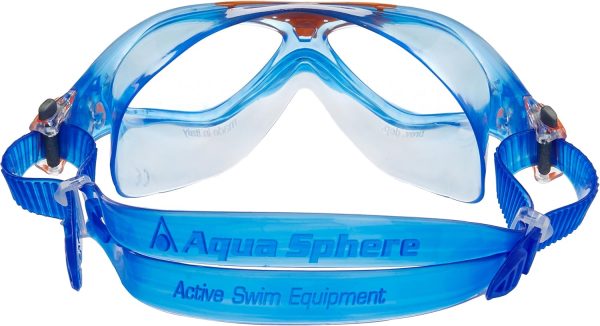 Aqua Sphere Vista Junior Swim Mask with Clear Lens, Lightblue/Orange - Image 2