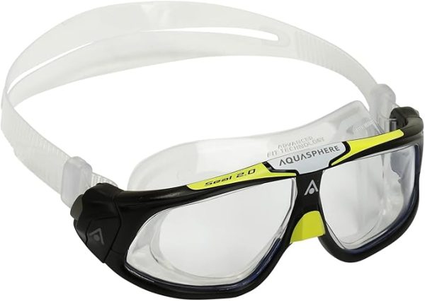 Aqua Sphere Seal 2.0 Swim Goggles - Unisex Adult, Clear Lens, Black/Gray Frame,One Size - Image 2