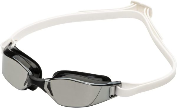 Aqua Sphere XCEED Adult Swim Goggles - Unisex Adult, Silver Titanium-Mirrored Lens, Black/White Frame, One Size - Image 2