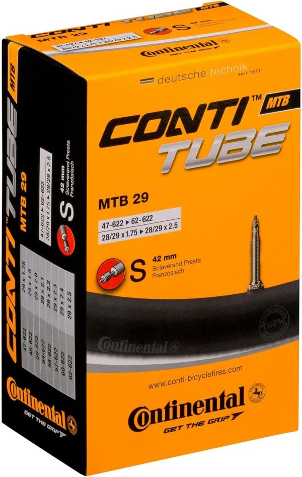 Continental MTB 29x1.75-2.5" / 47-622 -> 62-622 Inner Tubes - 42mm Presta Valve (Pack of 2 Tubes) - Image 2