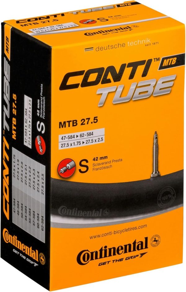 Continental MTB 27.5x1.75-2.5" / 47-584 -> 62-584 Inner Tubes - 42mm Presta Valve (Pack of 2 Tubes) - Image 2