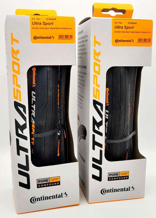 Continental Ultra Sport III 700x23 Black/Black Folding PureGrip - Pair (2 Tires) - Image 2