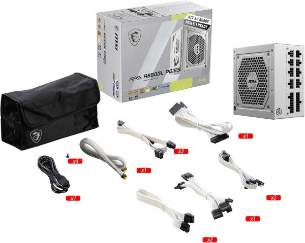 MSI MAG 850W White Power Supply with a 10-Year Warranty - Image 3
