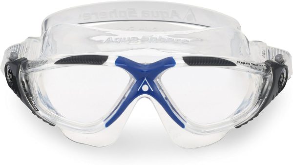 Aqua Sphere Vista Swim Mask with Clear Lens, Gray/Blue - Image 3