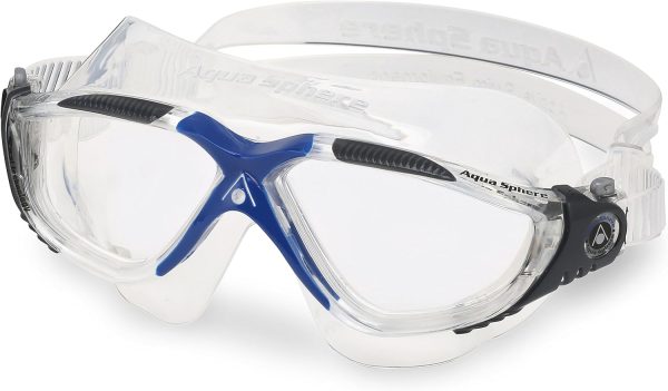 Aqua Sphere Vista Swim Mask with Clear Lens, Gray/Blue - Image 4
