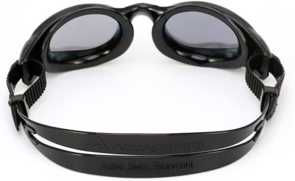 Aqua Sphere Kaiman Adult Swimming Goggles - Unisex Adult, Silver Titanium-Mirrored Lens, Black/Black Frame - Image 4