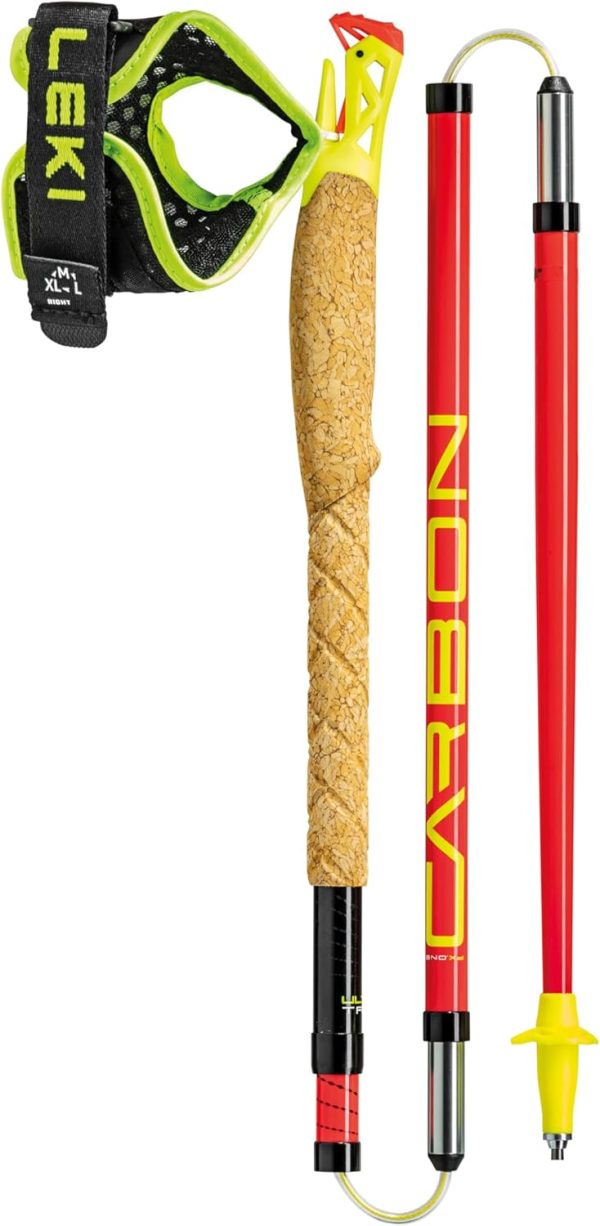 LEKI Ultratrail FX.One Carbon Collapsible Lightweight Trekking Poles for Hiking & Trail Running - Red-Black - 120 cm - Image 4