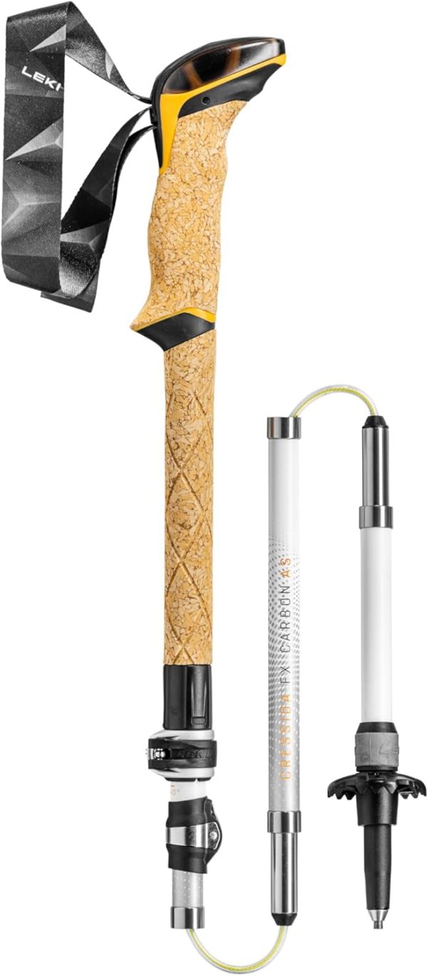 LEKI Cressida FX Carbon AS Collapsible Lightweight Walking Poles for Trekking & Hiking - White-Orange-Silver - 100-120 cm - Image 4