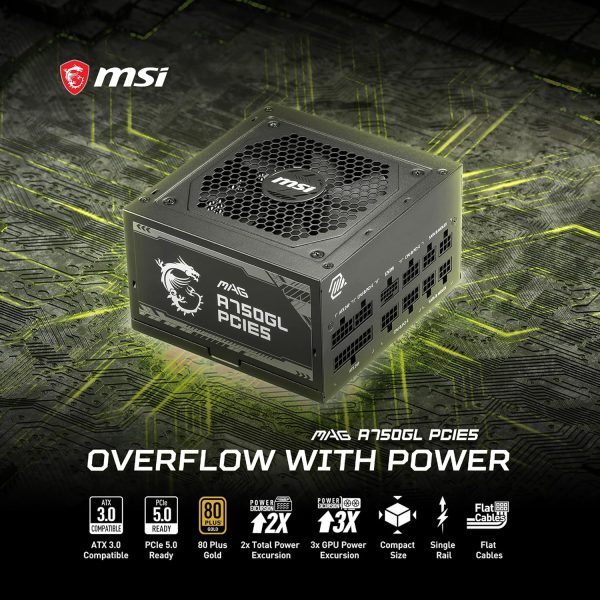 MSI MAG 750W Power Supply with a 10-Year Warranty - Image 4