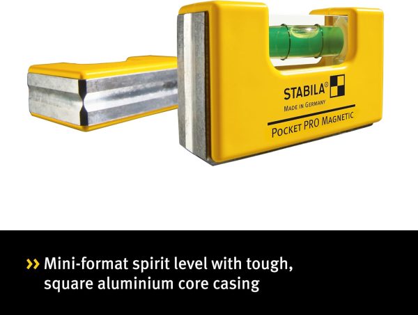 Stabila Pocket PRO Magnetic mini spirit level with belt clip 7 cm - Image 2