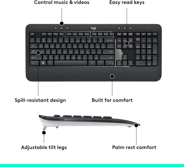 Logitech MK540 Advanced Wireless Keyboard and Mouse Combo for Windows - Image 2