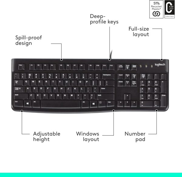 Logitech K120 Wired Keyboard - Image 4