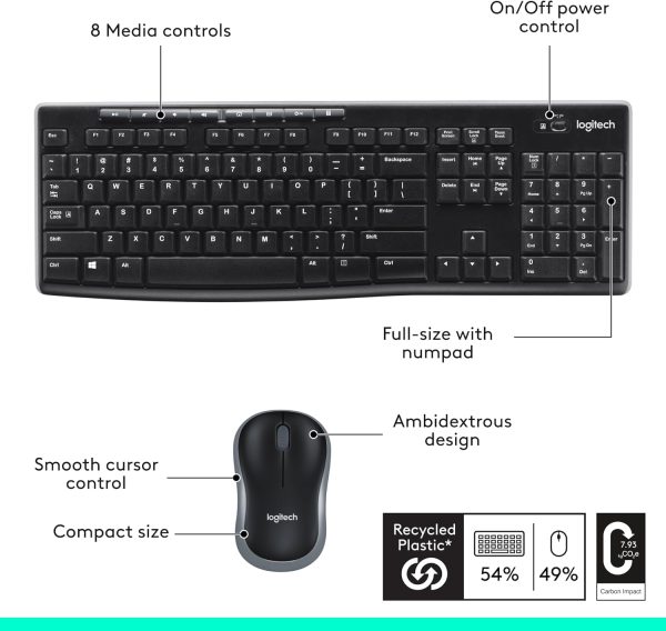 Logitech MK270 Wireless Keyboard and Mouse Combo for Windows - Image 3