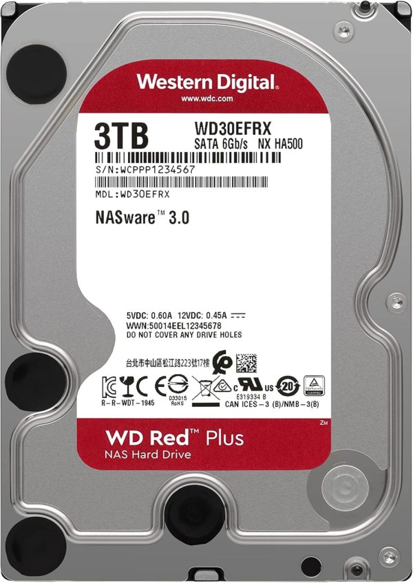 Western Digital 3TB WD Red Plus NAS Internal Hard Drive HDD - Image 2
