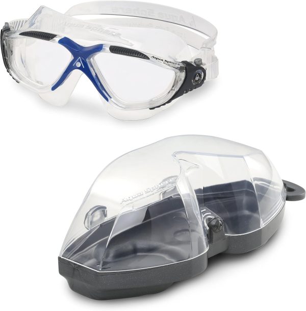 Aqua Sphere Vista Swim Mask with Clear Lens, Gray/Blue - Image 5