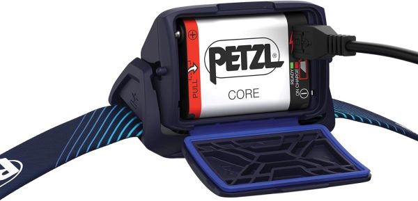 PETZL ACTIK CORE Headlamp - Powerful, Rechargeable 600 Lumen Light with Red Lighting for Hiking, Climbing, and Camping - Blue - Image 5