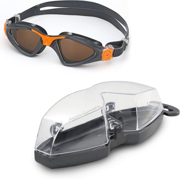 Aqua Sphere Kayenne Swim Goggles with Polarized Lens (Gray/Orange) - Image 5