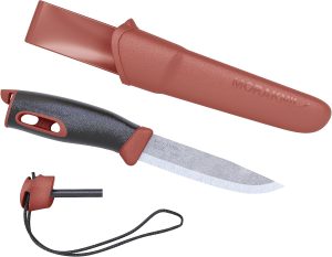 Morakniv Companion Spark Stainless Steel Fixed-Blade Knife With Sheath and Fire Starter, 3.9 Inch