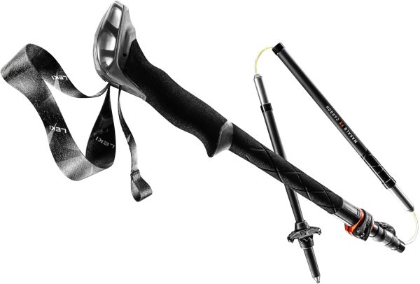 LEKI Makalu FX Carbon Adjustable Lightweight Walking Poles for Trekking & Hiking - Black-Orange-Carbon - 110-130 cm - Image 6