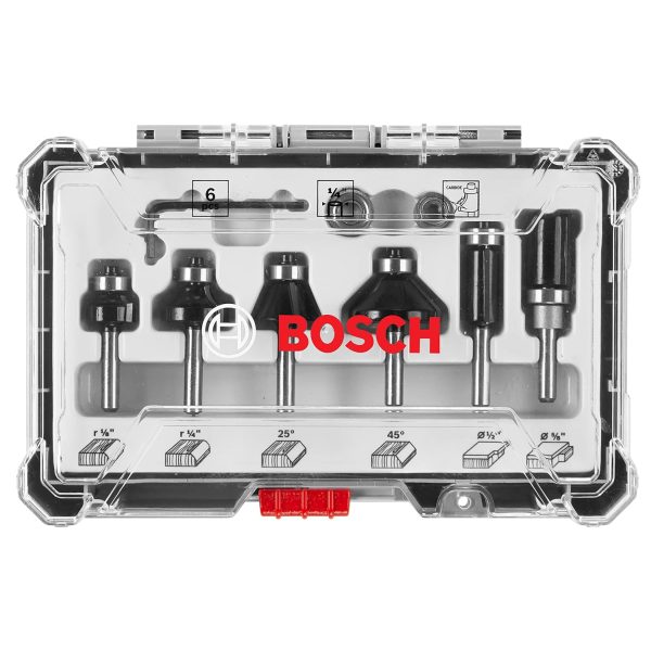 Bosch 6-Piece Carbide-Tipped Trim and Edging Router Bit Assorted Set