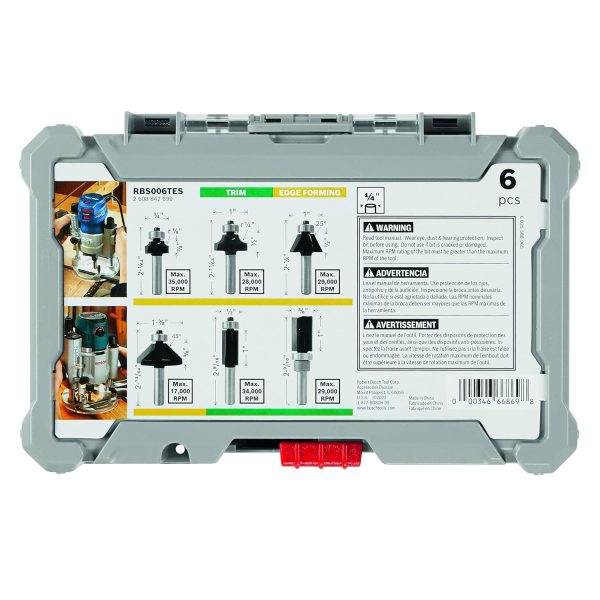 Bosch 6-Piece Carbide-Tipped Trim and Edging Router Bit Assorted Set - Image 3